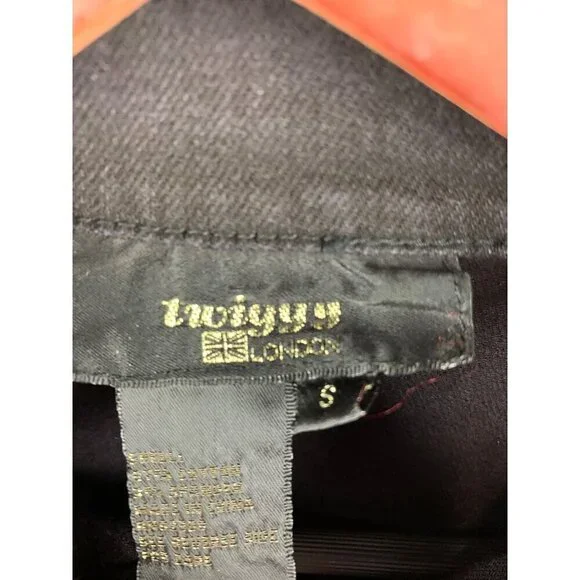 Twisted London Womens Black Denim Jacket With Lace Trim Size S - Picture 4 of 7